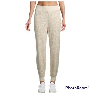 NWT Splendid Joggers, Size L, Light Beige Leopard Print